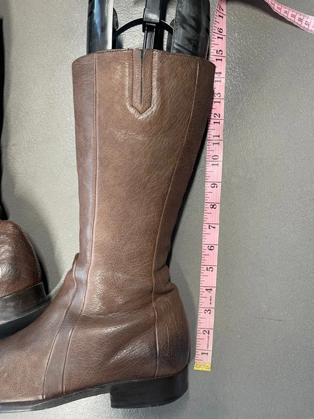 Valentino Garavani Mens Tall Brown Leather Boots Size 41.5